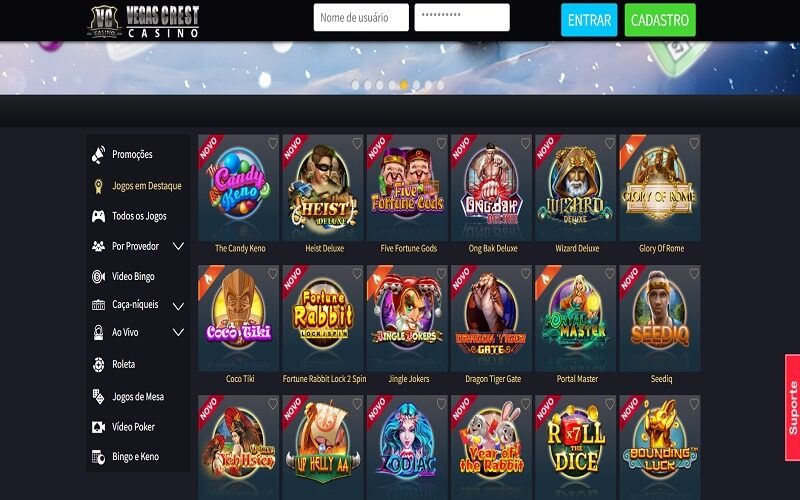 Venha jogar no cassino vegas crest